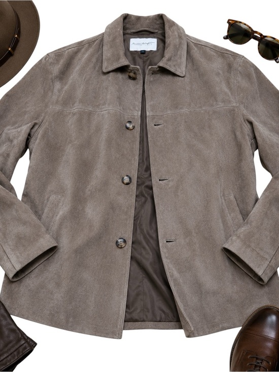 Norm Thompson Other - Norm Thompson Genuine Suede Leather Shirt Jacket Tan Overshirt Men’s XXL Coat